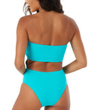 Roxy Womens One Piece Lattice Front Swimsuit 434001903 Teal Blue L