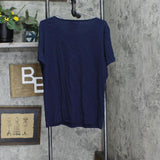 Karen Scott Womens Triple-Ring Cutout Top 100086242MS Navy Blue 2XL
