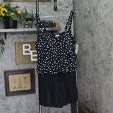 Swim Solutions Polka Dot Swim Romper One Piece 60202188X Rain of Dots Black 24W