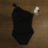 Michael Michael Kors Iconic Solids One Shoulder One-Piece Swimsuit Black 8