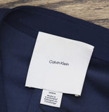 Calvin Klein Womens Stretch Crepe Zip Front Jacket 44C442G Dark Sapphire Blue S
