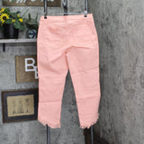 DG2 Womens Fringe Hem Floral Jeans 710896 Blush Pink 14