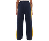 Bench Womens Elline Wide Leg Striped Jogger Pants Navy Blue / Gold Stripe XL