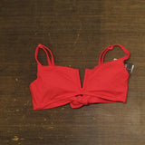 Bar III Womens V-Wire Plunge-Neck Bralette Bikini Swim Top Bright Rose Pink M