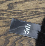 Inc International Concepts Womens Faux Fur Cuff Ribbed Knit Beanie Black