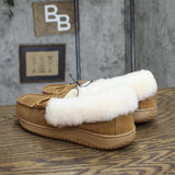 Dluxe by Dearfoams Womens Suede Fuzzy Moccasin Slippers 167602d2f3b34b Brown 7