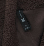 All In Motion Long High-Pile Fleece Full-Zip Drawstring Jacket Coat Brown 2XL