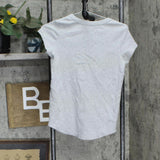 Buffalo Womens Ribbed Short Sleeve Round Neck T-Shirt Tee 1782655 Gray S