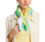 Echo Pleated Diamond Square Scarf EN1424 Sky Blue Multi 28"