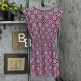 Charlotte Russe Womens Woven Tie Front Sleeveless Dress Red Paisley M