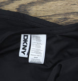 DKNY Womens O-Ring-Trim Crossover Ruched Tankini Top Swim DIMKS208 Black S