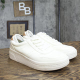 Dr. Scholl's Essential Womens Platform Sneakers H4978F1-102 White Tan 8.5M