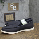 Goodfellow & Co Mens Alfred Slip On Faux Leather Sneaker Loafers Navy Blue 9