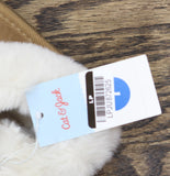 Cat & Jack Toddler Piper Faux Fur Cuff Scuff Slippers 94372645 Brown 7T