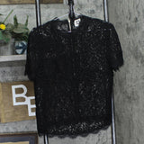 Anne Klein Womens Back Zip Short Sleeve Lace Blouse 10739496 Anne Black M