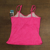 Swim Solutions Paisley-Print Tunnel Tankini Swim Top Paisley Jacquard Pink 16