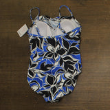 Shapesolver Surplice Neck One-Piece Swimsuit SV260241 Royal Blue / Black 16