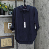 Gloria Vanderbilt Amanda Button Down Shirt with Roll-Tab Sleeves Standard Blue M