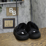 Stars Above Womens Merritt Platform Shine Scuff Slide Slippers Black L (9-10)