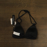 La Blanca Standard Island Goddess Halter Triangle Swimsuit Top Black Noire 8