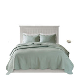 Madison Park 3-Piece Tuscany Brushed Coverlet Set Seafoam Full / Queen