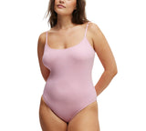 Cotton On Women's Thin-Strap Cheeky One-Piece Swimsuit 6336801-40 Pink L