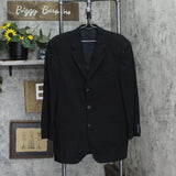 Hugo Boss Mens Vintage Wool 3-Button Suit Jacket Coat 166f4bb01a47c2 Black 40R