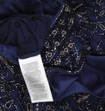 Adrianna Papell Size Beaded Sleeveless Wide Leg Jumpsuit Light Navy Blue 16W