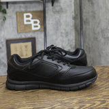 S Sport by Skechers Mens Low Top Relaxed Fit Work Shoes Slip Resistant Black 9.5
