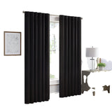 Eclipse Light-Filtering Rod Pocket Set of 2 Curtain Panel Black 52" x 108"