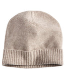 Charter Club Womens 100% Cashmere Cuffed Beanie Pearl Taupe Heather Brown