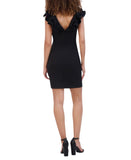 Siena Womens Ruffled Bodycon Mini Dress SATP1725 Black 6