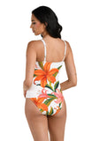 La Blanca The Shoulder Tankini Swimsuit Top Swim Jungle Blossoms White Multi 6