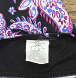 Swim Solutions Crossover Tankini Swim Top Dancing Paisley Black Multi 10