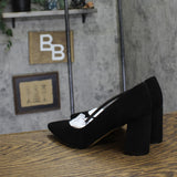 Marc Fisher Womens Suede Caitlin Pump Block Heel MFCAITLIN Black 9M