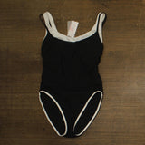 Mimi Flamingo Womens Layered Solids Drift One Piece Swimsuit Black / White 8