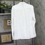 John Varvatos Mens Oversized Fit Textured Shirt Button Up W989F25-93MA White S