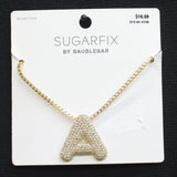 Sugarfix By Baublebar Crystal Chain Initial 'A' Necklace Gold / Clear 18"