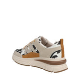 Blowfish Malibu Platform Sneaker with Chunky Sole Tan / Gold Multi Suede 6.0 M