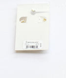 Francesca's Fashion Tiger's Eye Dangly Heart Huggie Earrings Gold / Brown 1.25"