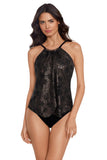 Magicsuit Xantu Jill High Neck Soft Cup One Piece Swimsuit Black / Brown 10