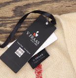 V. Fraas Womens Plaid Boucle Ruana Wrap 061285 Beige Brown