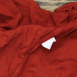 Pintuck Long Sleeve Split Back Blouse Shirt Top Red Orange See Measurements