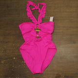 Soluna Womens Buckle Up Convertible One-Piece Swimsuit Cosmopolitan Pink M