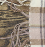 Style & Co. Tartan Plaid Scarf with Fringe SC9542501 Ivory Neutral Brown Multi