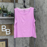 Jones New York Womens Knit Sleeveless Shirt Blouse Top Light Pink XL
