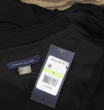 Tommy Hilfiger Pleated V Neck Fit Flare Long Sleeved Knit Midi Dress Black 4