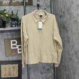 Universal Thread Womens Long Sleeve Polo Shirt 92452282 Tan Brown XXL