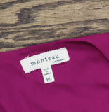 Monteau Womens Wrap V-Neck Woven Blouse Top Berry Purple PL