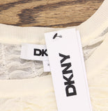 DKNY Womens Lightweight Ruched Scalloped Hem Top P52SAW83 Coconut Off White XL